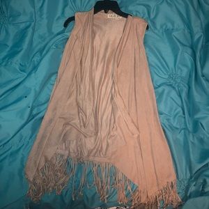 Suede sleeveless vest